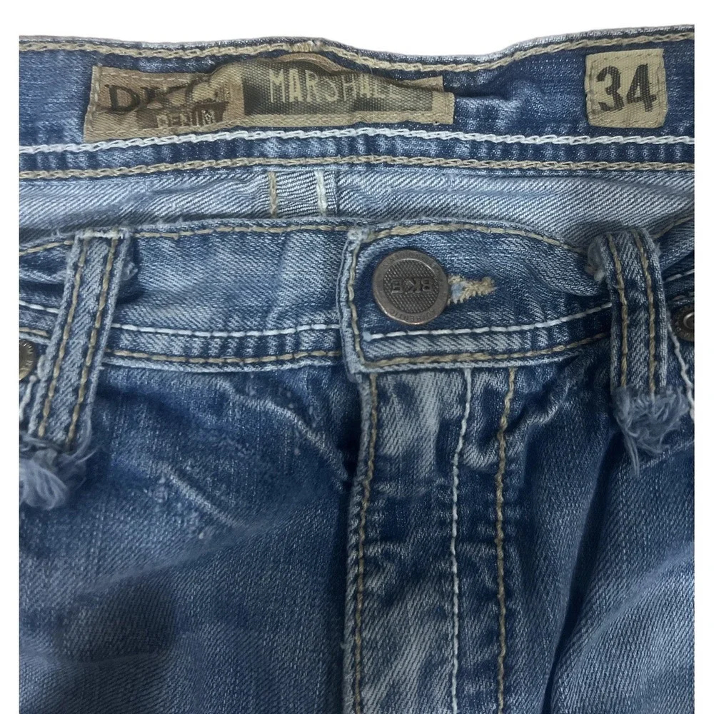 BKE Buckle Mens 34x30.5 Marshall Light Wash Blue Jeans Mens Denim